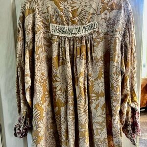 Magnolia Pearl Women's Floral Blouse - Mustard and Cream